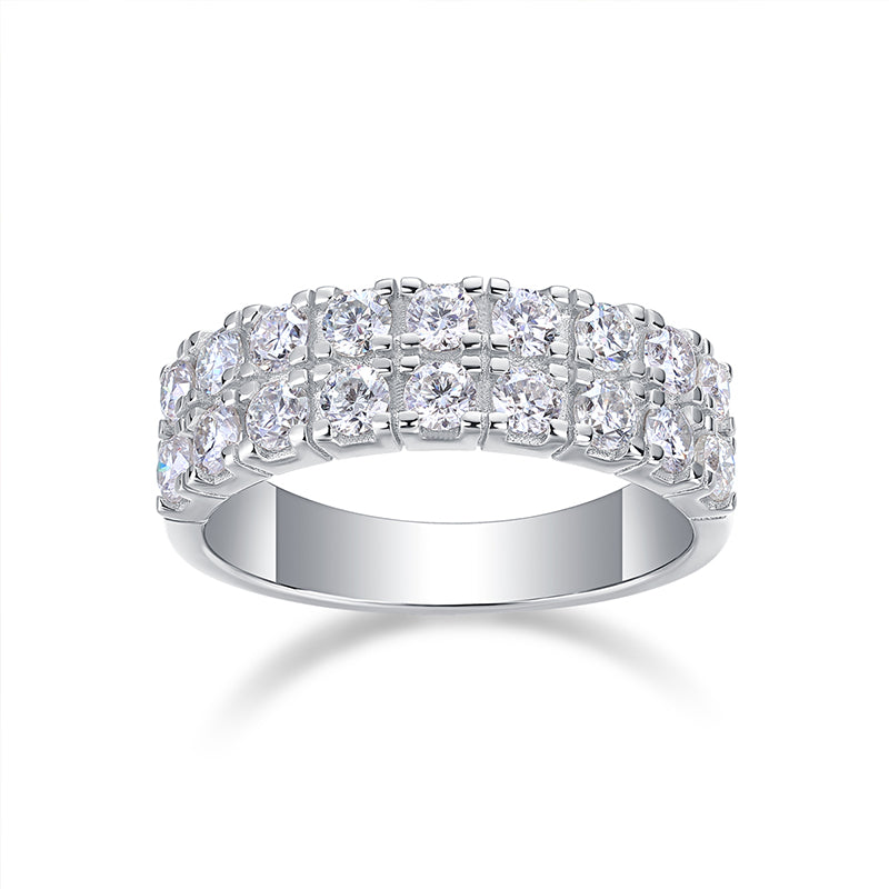 Moissanite Double Orbite · Matrice Éternelle｜Argent Sterling 925