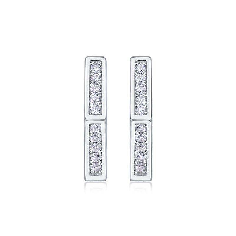 Clous d'oreilles hexagonaux en moissanite · Équilibre et force ｜ Argent sterling 925