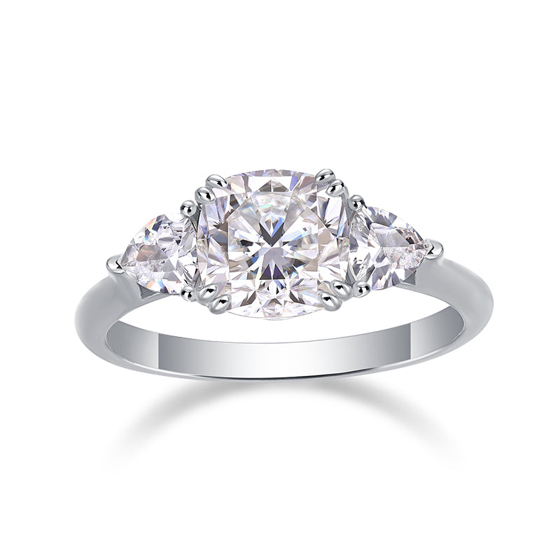 Bague Starlight en moissanite | Bague ergonomique incurvée en argent 925 | Bijouterie de luxe minimaliste
