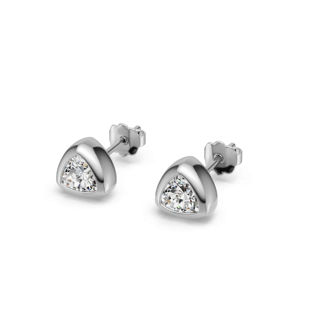 Clous d'oreilles triangulaires en moissanite · Élégance géométrique ｜ Argent sterling 925