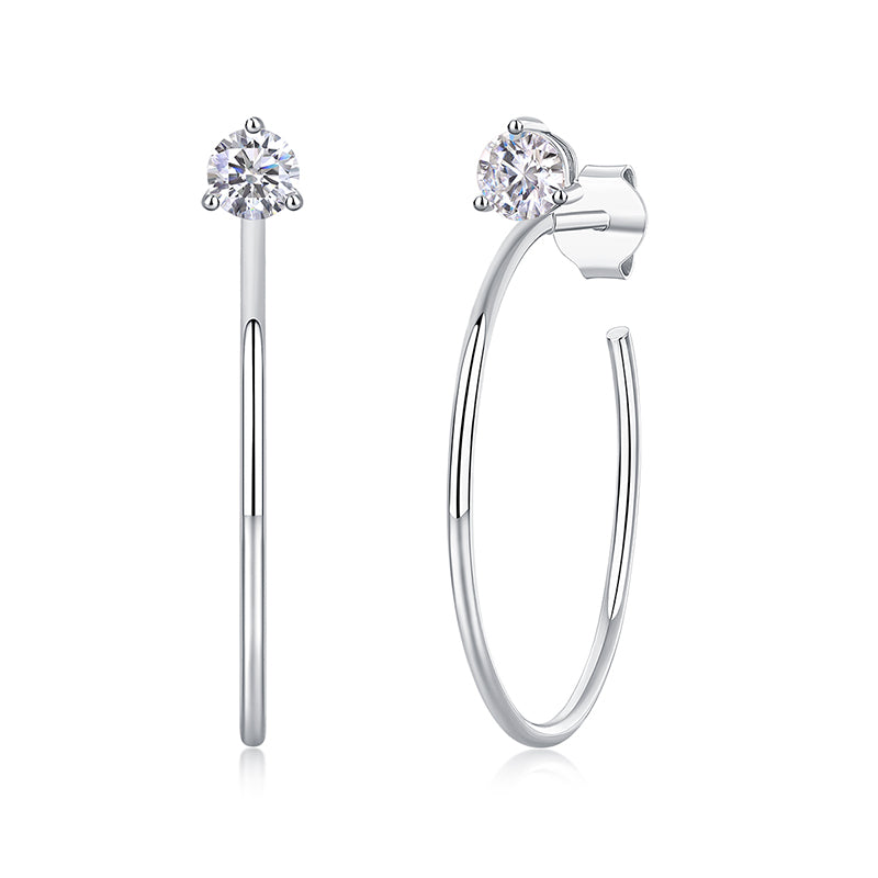 Créoles à tige en moissanite minimalistes · Élégance subtile ｜ Argent sterling 925