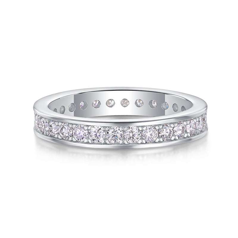 Moissanite Luminous Channel · Demi-éternité ｜ Argent sterling 925