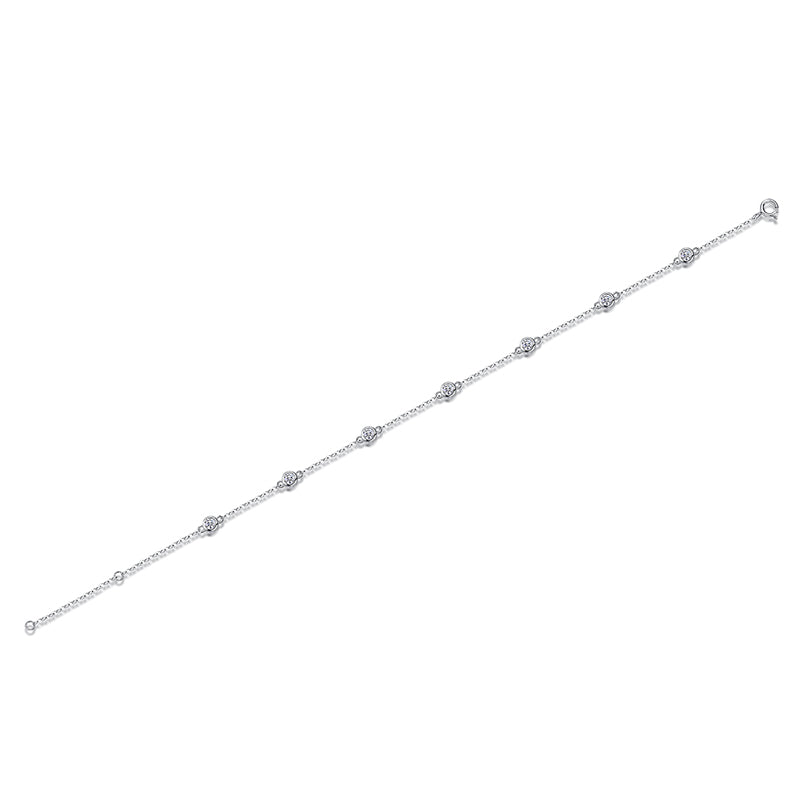 Bracelet à bulles en moissanite · Sept lumières en mouvement céleste | Argent sterling 925