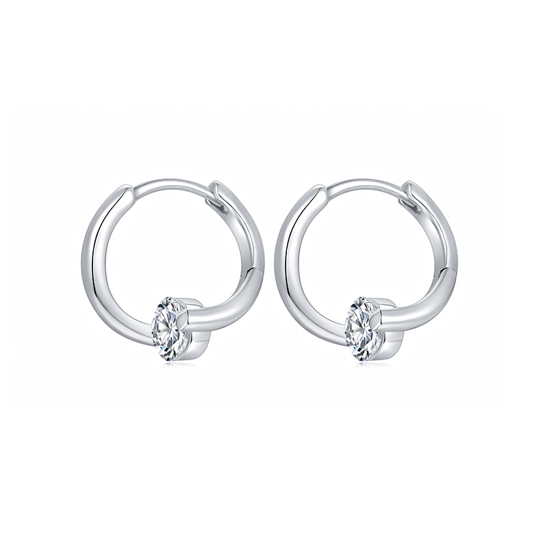 Boucles d'oreilles Twin Star en moissanite · Design Duo lunaire ｜Argent sterling 925