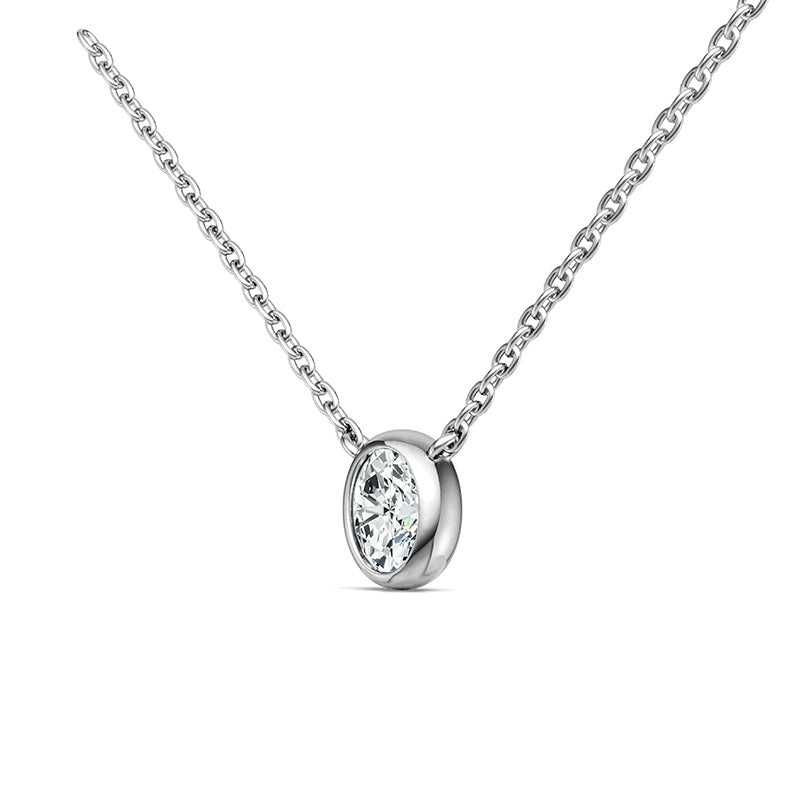 Pendentif ovale en moissanite · Éclat continu ｜ Argent sterling 925