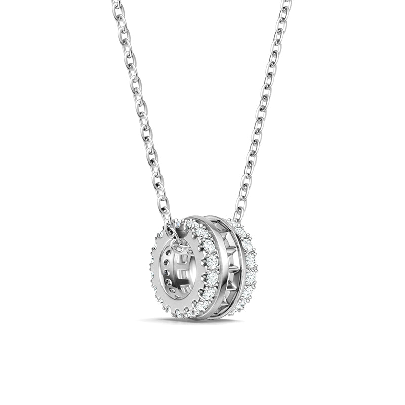 Collier double halo en moissanite · Cercles célestes ｜ Argent sterling 925