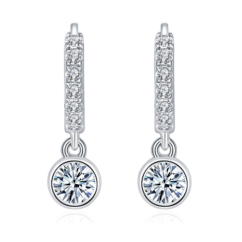 Boucles d'oreilles pendantes en cascade de moissanite · Étoile scintillante ｜ Argent sterling 925
