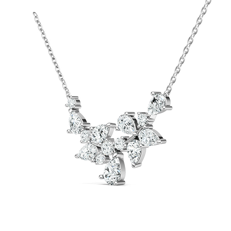 Collier floral en moissanite · Éclat irisé | Argent sterling 925