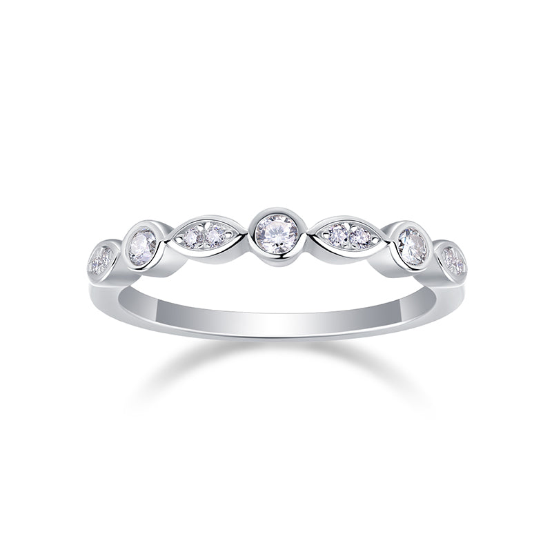 Bague étoile de la Voie lactée : bague de promesse en argent 925 sertie de moissanite pour les moments quotidiens et spéciaux