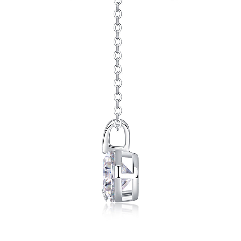 Collier solo stellaire en moissanite 2 carats · Élégance en V | Argent sterling 925
