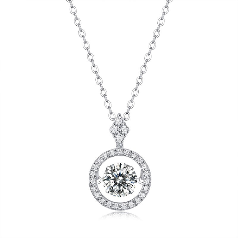 Collier Étreinte Céleste en Moissanite · Murmure au Clair de Lune ｜Argent Sterling 925