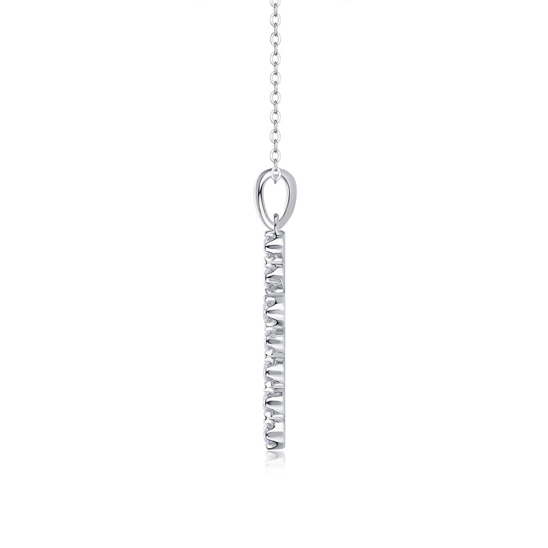 Collier croix étoilée en moissanite · Éclat de la foi intérieure ｜ Argent sterling 925