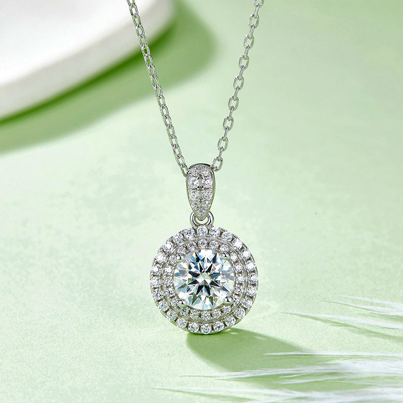 Collier pendentif céleste en moissanite · Univers de lumière ｜ Argent sterling 925