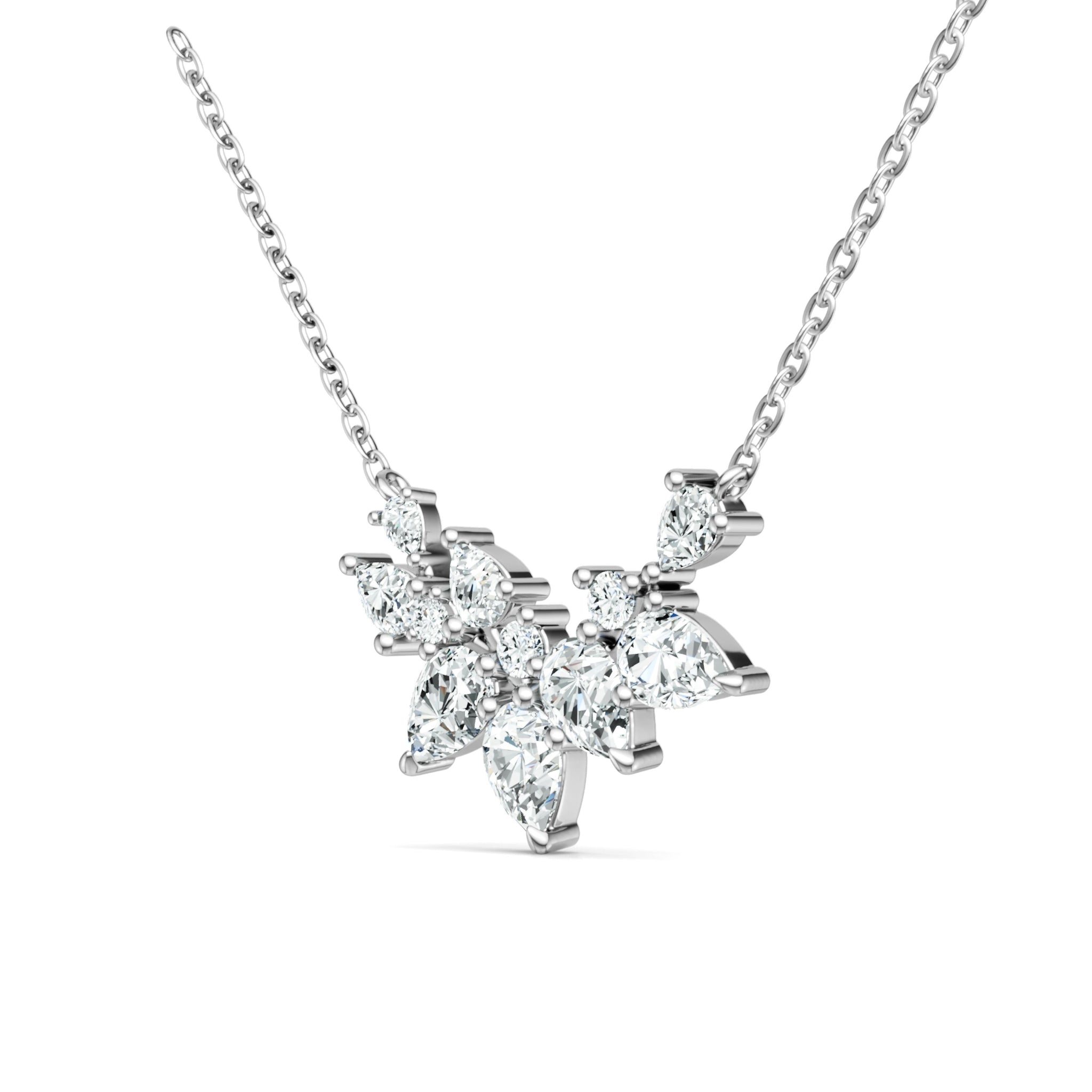 Moissanite Floral Symphony Necklace · Rainbow Brilliance｜925 Sterling Silver