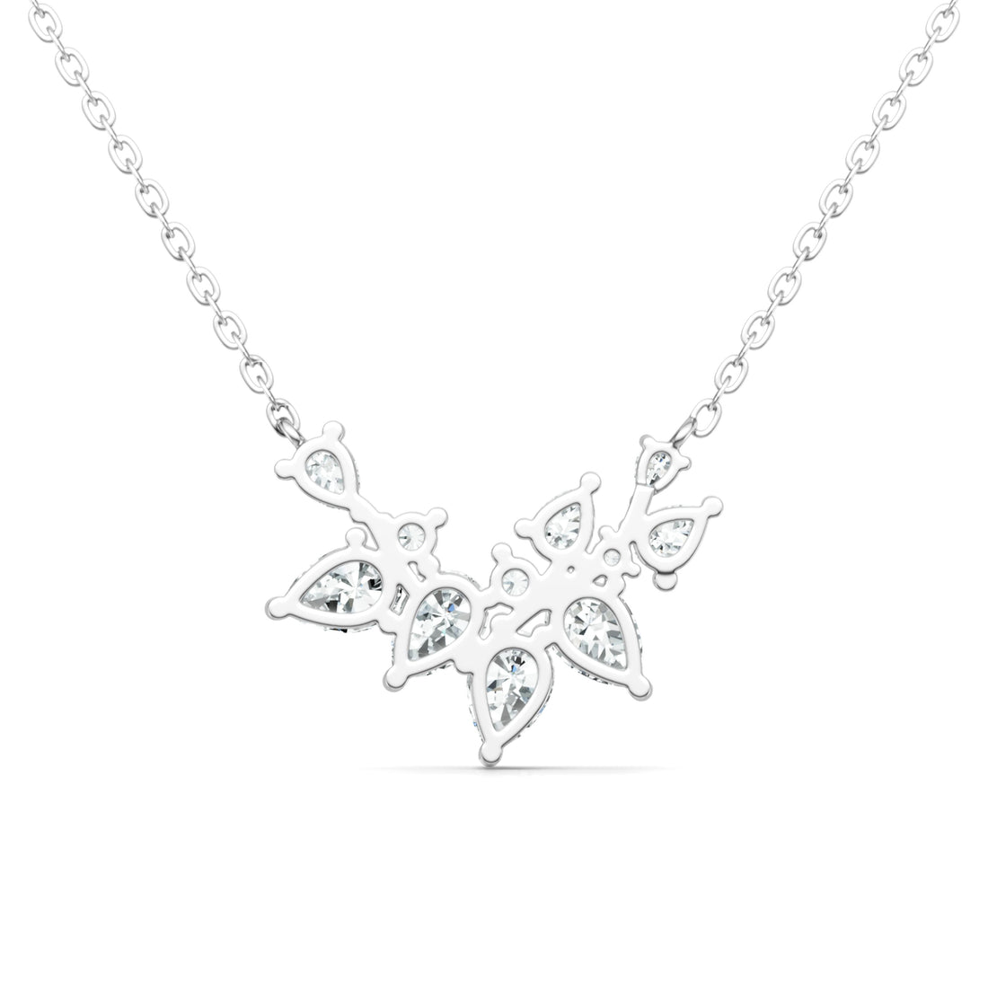 Collier Symphonie florale en moissanite · Brillance arc-en-ciel ｜Argent sterling 925
