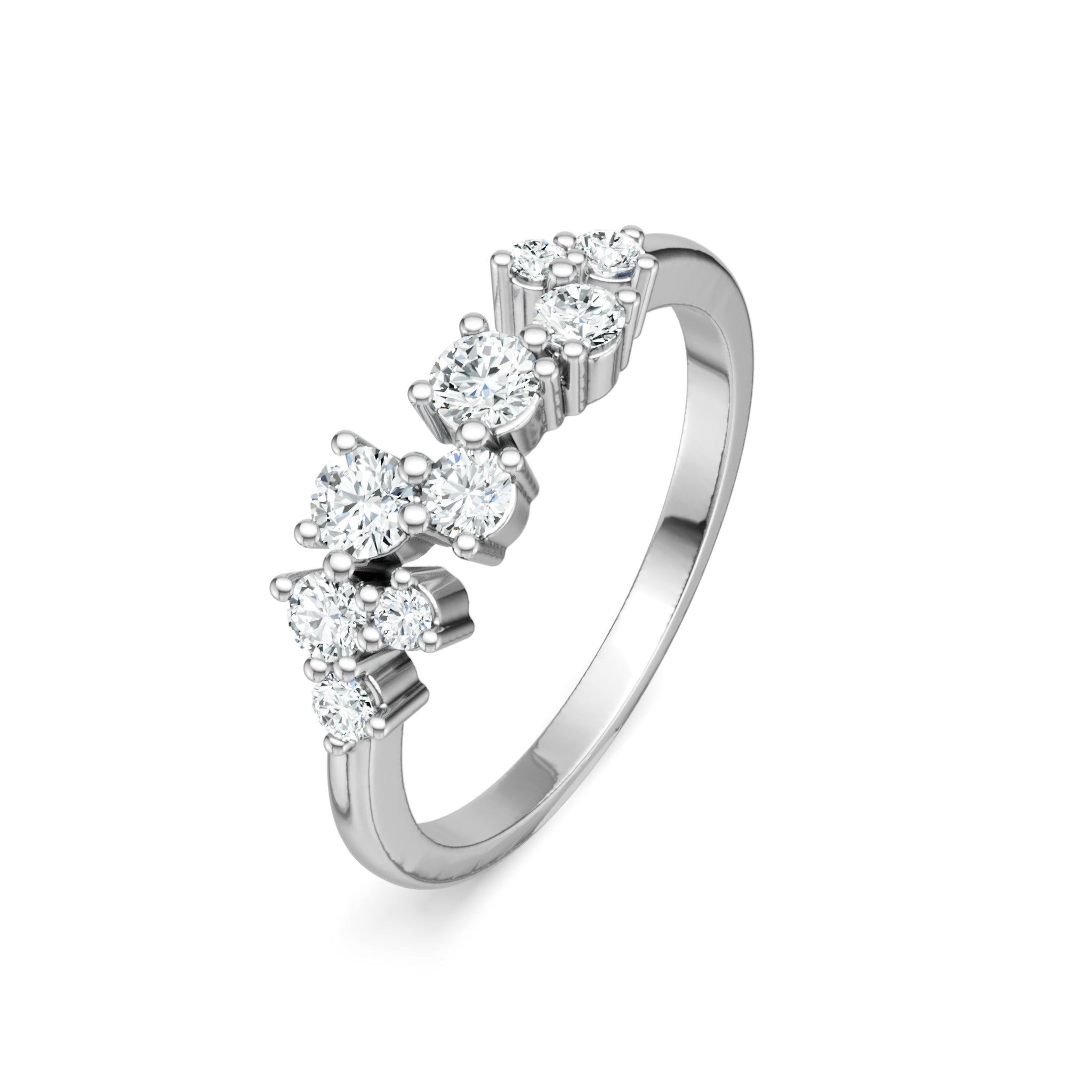 Moissanite Multi-Stone Cluster Ring · Stellar Constellation｜925 Sterling Silver